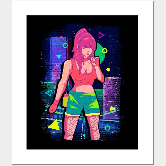 Cute Vaporwave Anime Girl Aesthetic Dance Music Wall Art by theperfectpresents